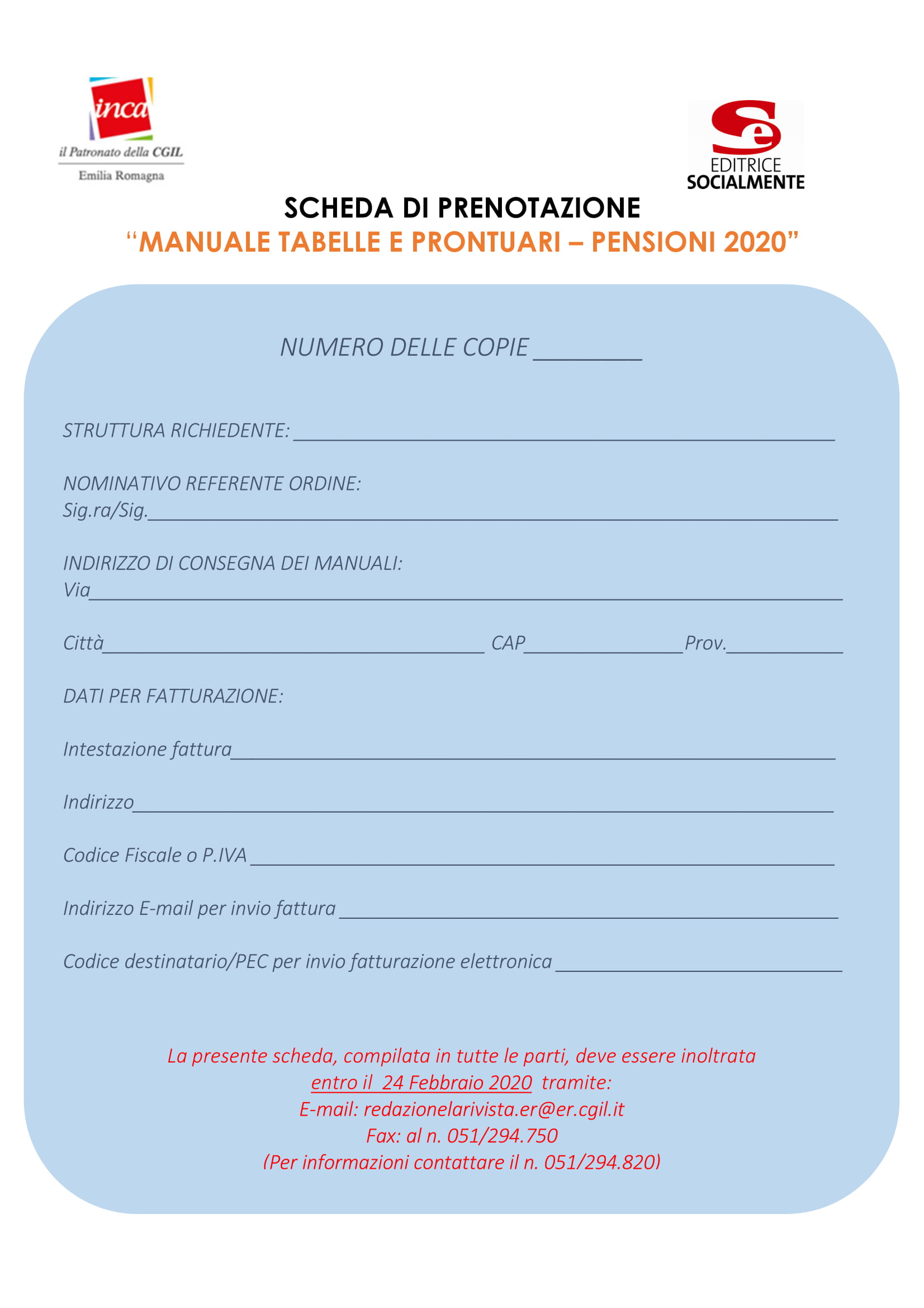 PROMOZIONE MANUALE TABELLE 2020 2