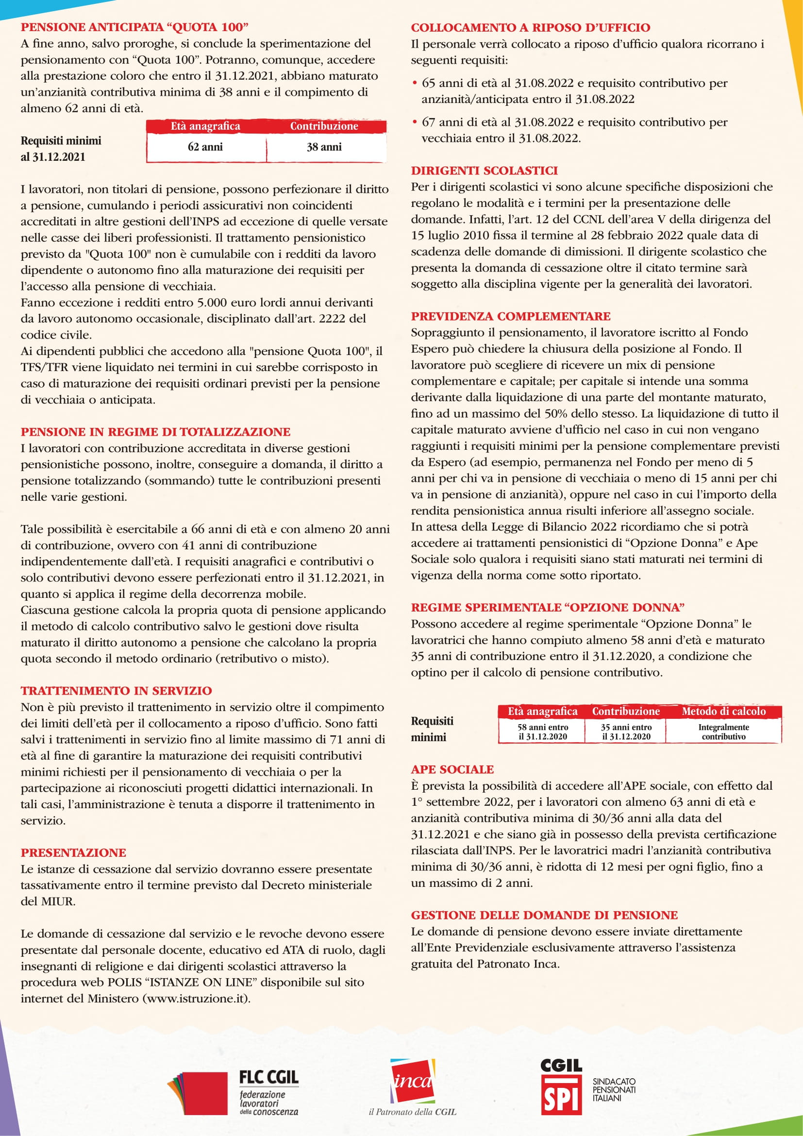 PENSIONE SCUOLA MANIFESTO 03 2