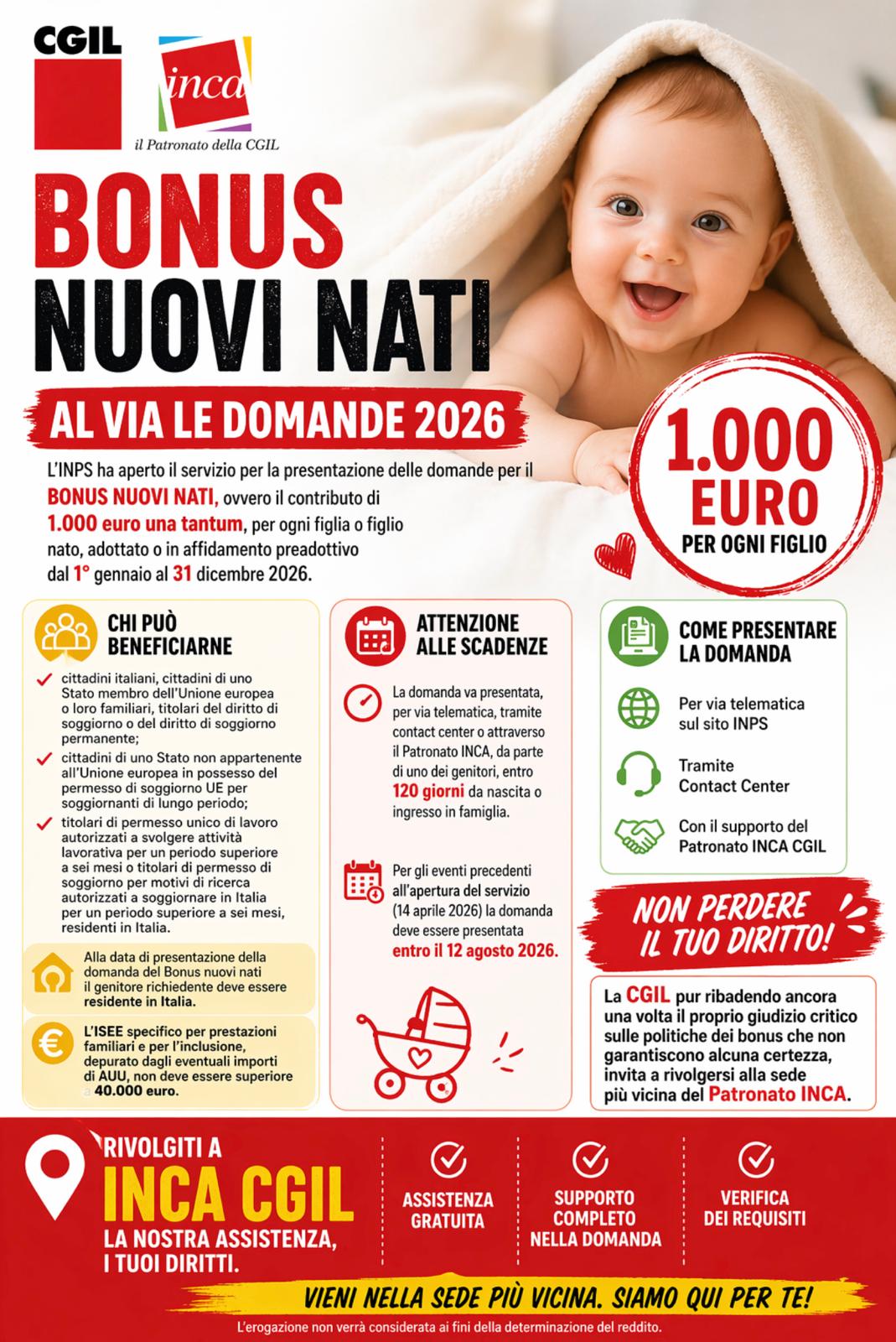 Bonus nuovi nati 2026