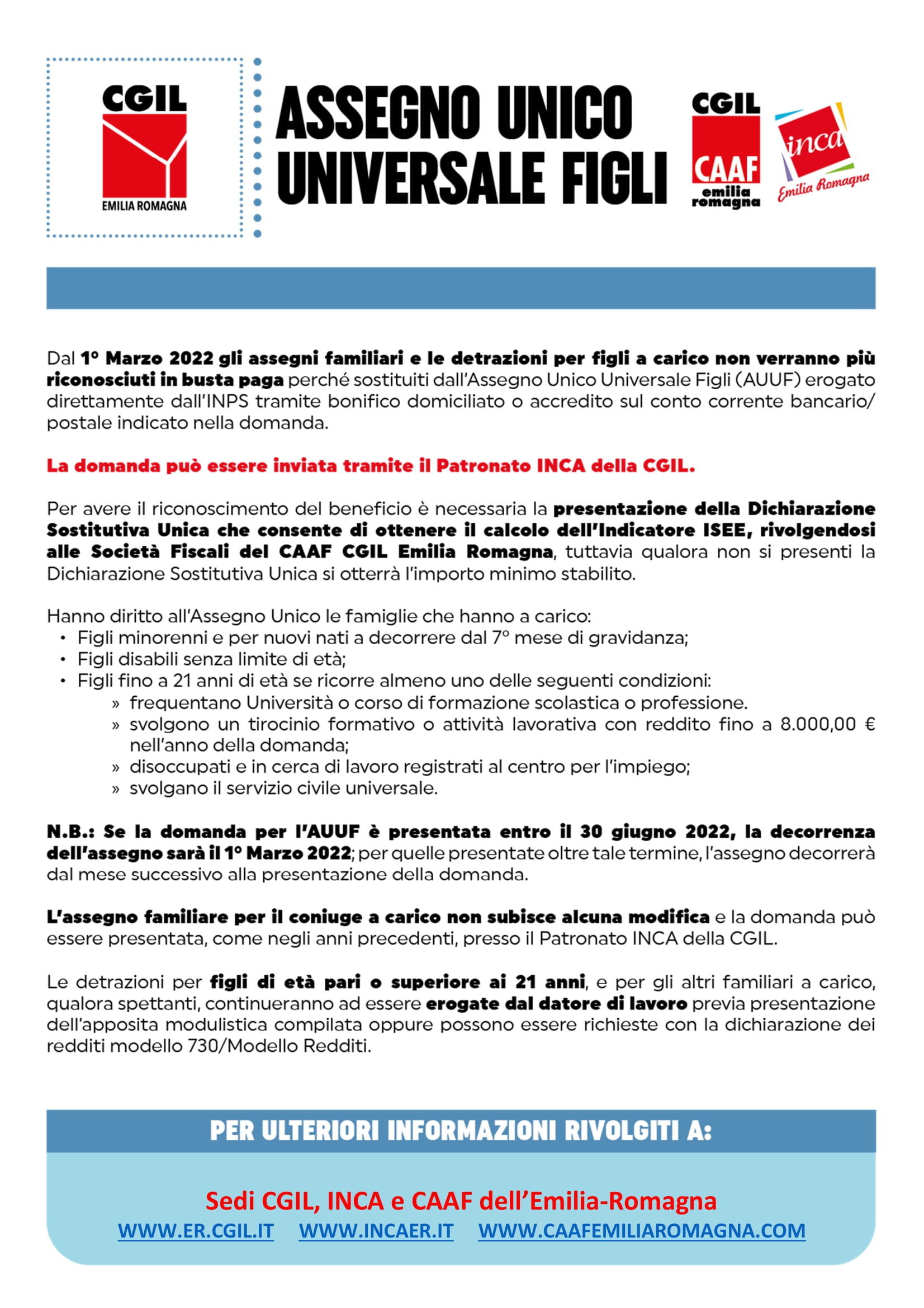 Volantino AUUF CGIL CAAF INCA E R 1