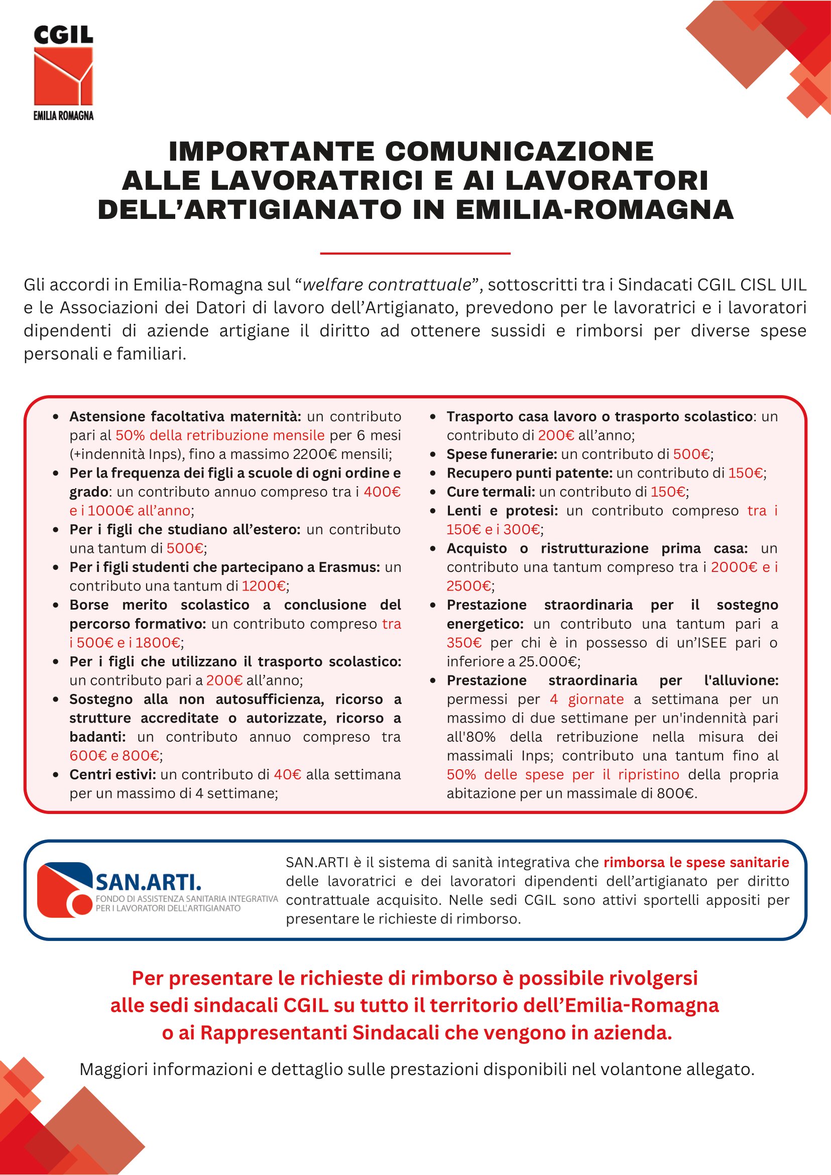 Volantino Agevolazioni alluvione artigiani